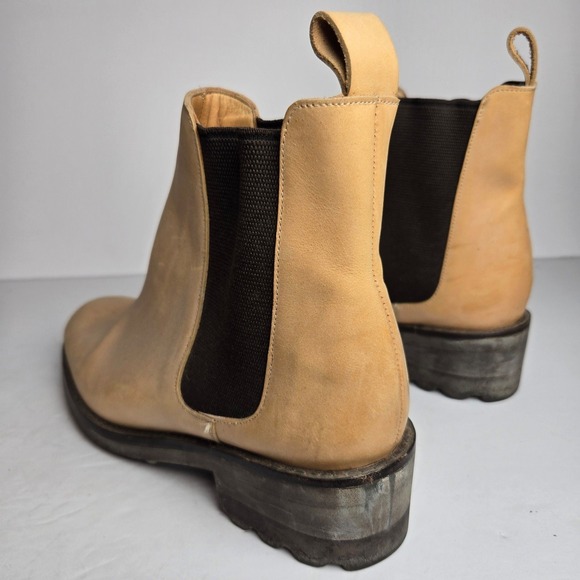 Robert Clergerie Chelsea Beige Size 8 Rustic Leather Platform Distressed Boots‎ - Picture 5 of 10